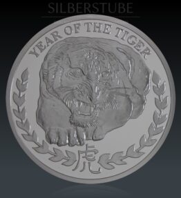 1 Oz Somalia Lunar Tiger 2010 PP Silber
