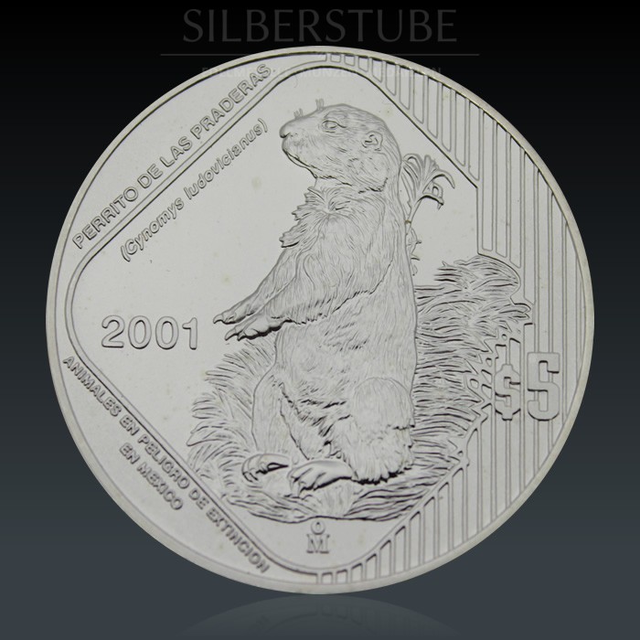 1 Oz Mexiko Perrito de las Praderas 2001 Silber